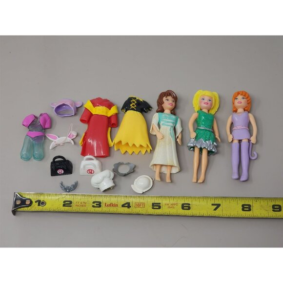 Vintage Polly Pockets Dolls Rubber Clothes And Accessories - Picture 3 of 9